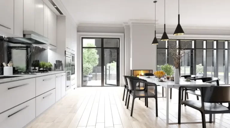 open layout of a modern kitchen